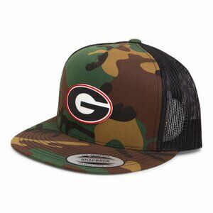 Georgia Bulldogs Power G 3D YP Snapback Flat Bill Trucker Hat- Army Camo/ Black
